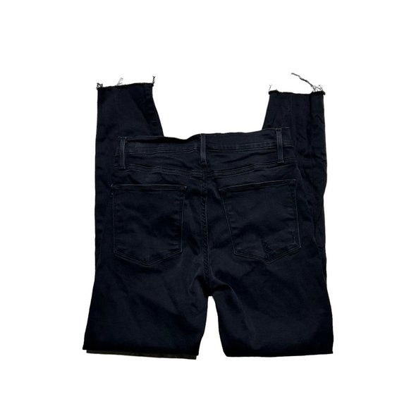 Frame Denim Jeans Le High Skinny Crop Womens Size 26 Distressed Black Wash - Picture 3 of 11